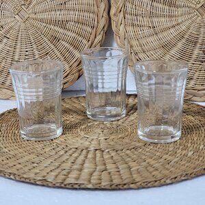 Rare Vintage Clear Hazel Atlas Whiskey Glasses